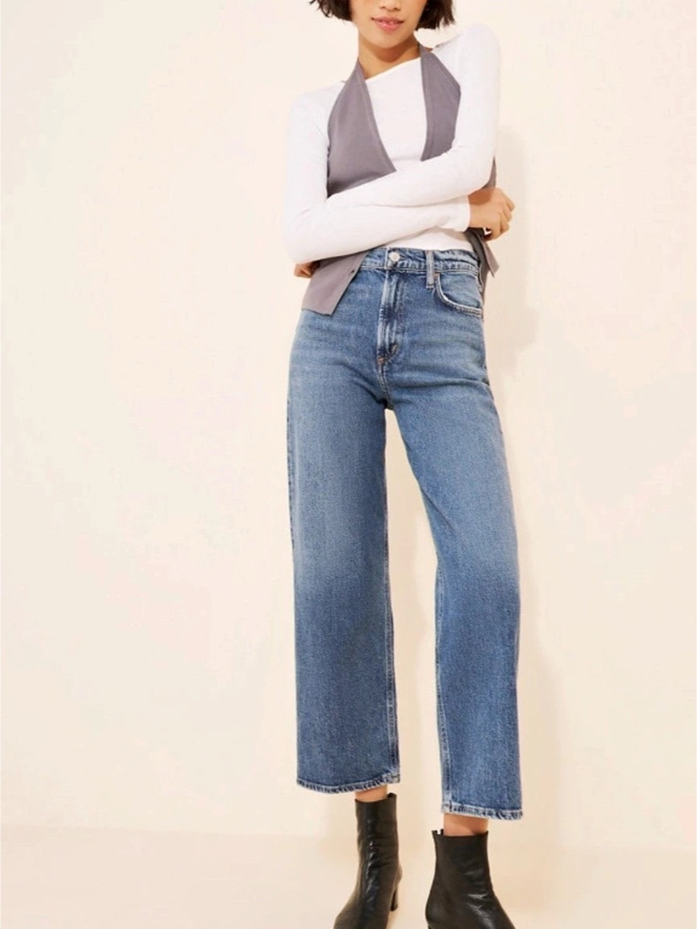AGOLDE - REN Wide Leg Jeans in Blue- Size 32